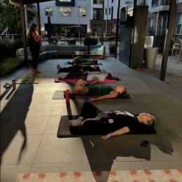 Yesterday, we had our poolside sunset yoga Yesterday, we had our poolside sunset yoga